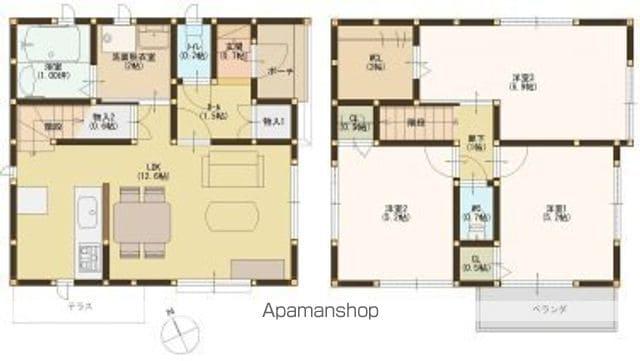 静岡県浜松市中央区 2階建 築6年(3LDK)の間取り写真