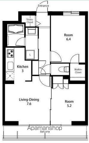 フレンシア高円寺(2LDK/3階)の間取り写真
