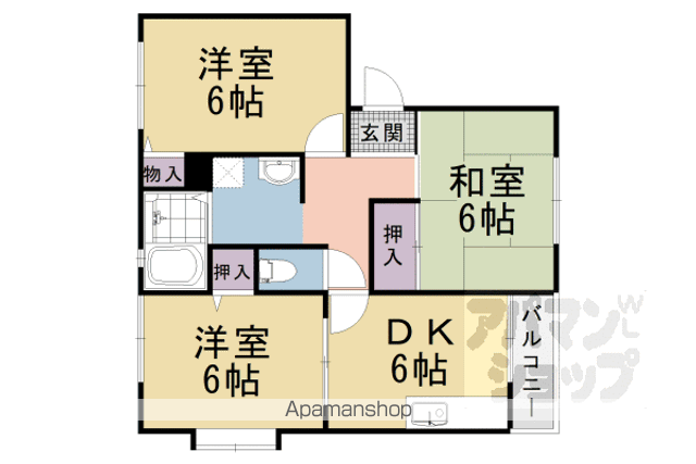 OUEST SEISE(3K/2階)の間取り写真