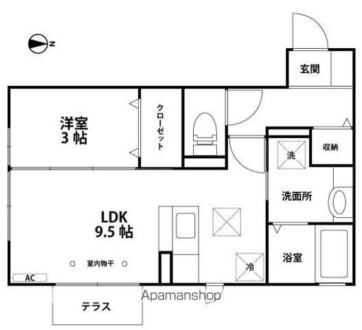 トライアンフⅡ(1LDK/1階)の間取り写真
