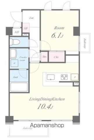 BONNE CHANCEII(1LDK/4階)の間取り写真