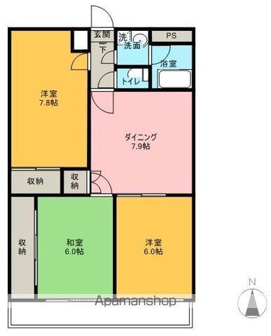 西村マンションⅡ(3DK/1階)の間取り写真