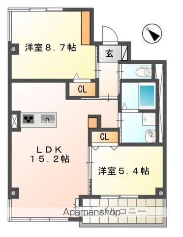 山七ビルヂング(2LDK/2階)の間取り写真