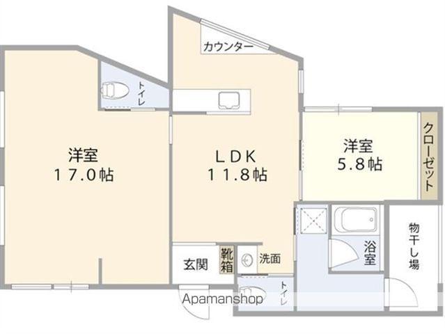 M氏住居兼事務所(2LDK/1階)の間取り写真
