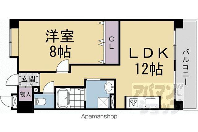 ユニハイム伏見大手筋(1LDK/3階)の間取り写真