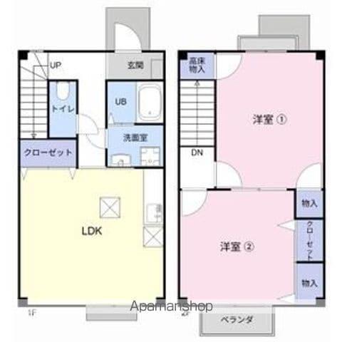 ＢＲＡＮＣＨＥアローパル(2LDK)の間取り写真
