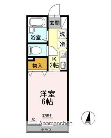 テラス明大前(1K/1階)の間取り写真