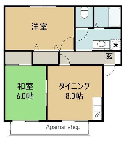 ダイワファームD棟(2DK/2階)の間取り写真
