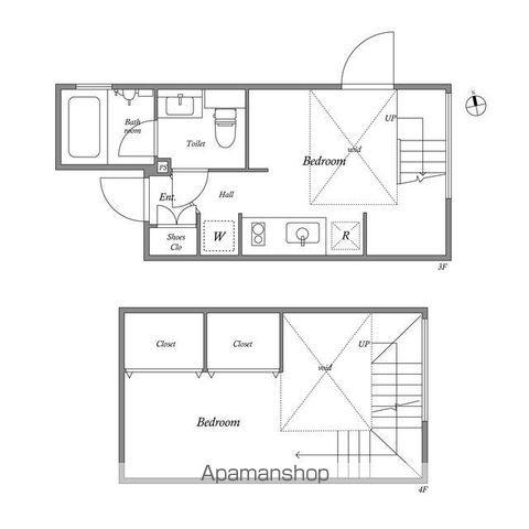 PASEO新宿3丁目Ⅰ(1LDK/3階)の間取り写真