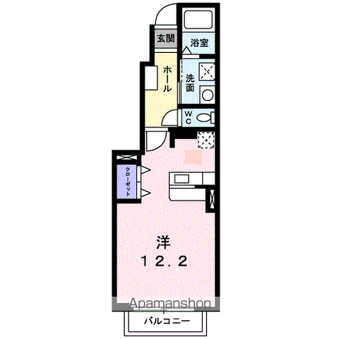 エトナール昴 A棟(ワンルーム/1階)の間取り写真