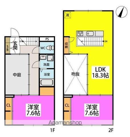 PATIO-PARK(2LDK/2階)の間取り写真