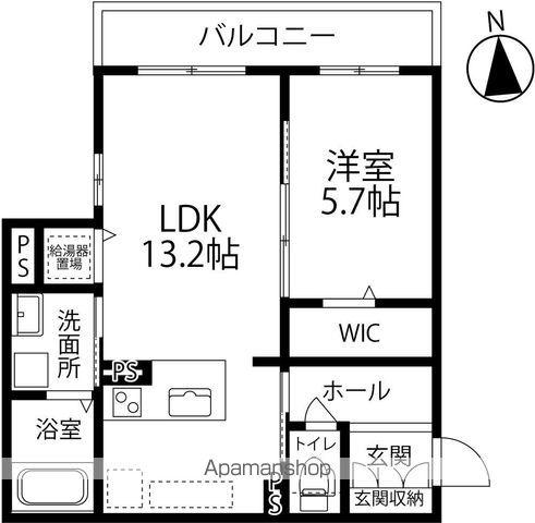北陸鉄道石川線 押野駅 バス乗車時間：17分 下林バス停で下車 徒歩3分 3階建 築6年(1LDK/3階)の間取り写真