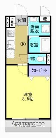 SMILE GARDEN 菊陽(1K/2階)の間取り写真