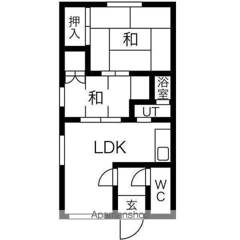 コーポ三栄(2DK/2階)の間取り写真