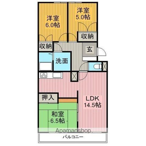 第2トータス(3LDK/2階)の間取り写真