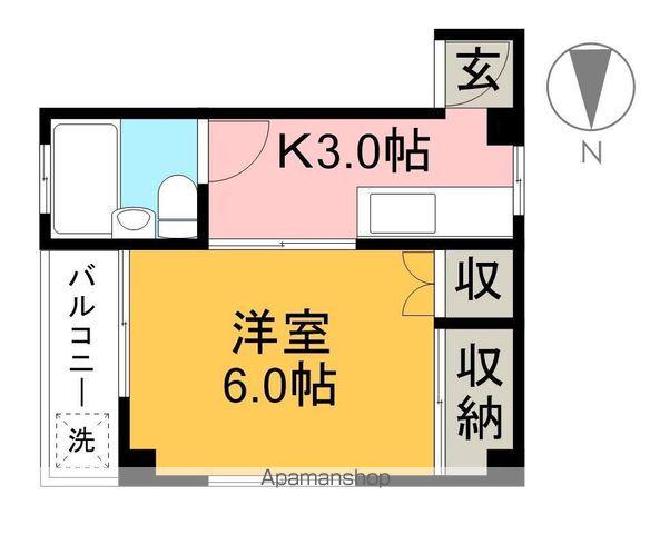 ロイヤルハイツ高須(1K/1階)の間取り写真