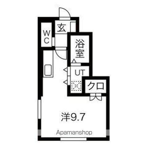 ル・メイユール東宮野目B棟(ワンルーム/1階)の間取り写真