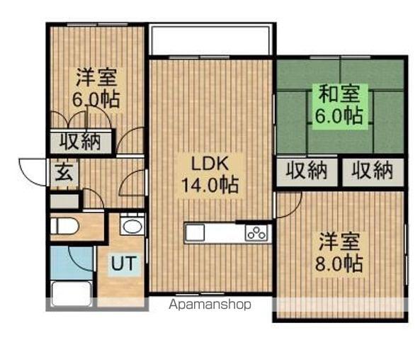 函館本線 星置駅 徒歩13分 2階建 築36年(3LDK)の間取り写真
