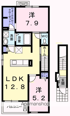 ルミエールⅡ(2LDK/2階)の間取り写真