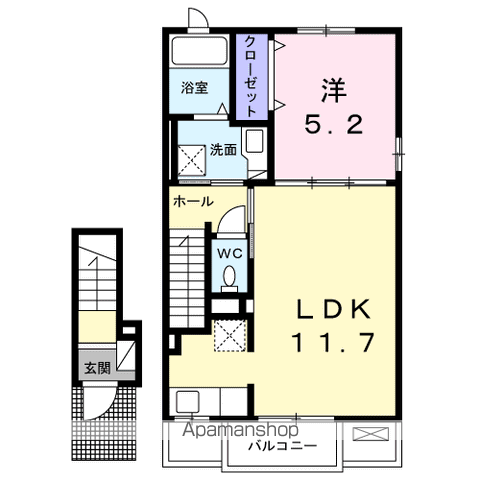 サニーレジデンスⅩⅠ(1LDK/2階)の間取り写真