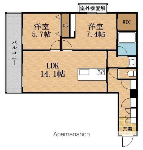 MONSELL(2LDK/3階)の間取り写真