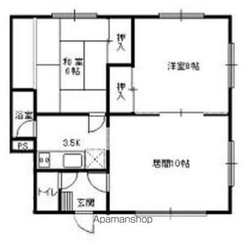 松恵ハイツ(2LDK/2階)の間取り写真