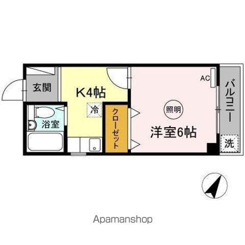 フジミハイツ(1K/2階)の間取り写真