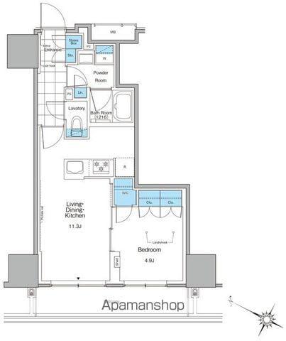 ルフォンプログレ北新宿(1LDK/6階)の間取り写真