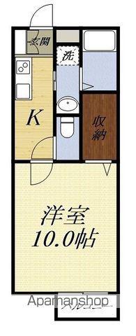 ドミール竹内Ⅱ(1K/1階)の間取り写真