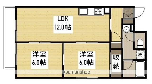 K1ハイム東雲(2LDK/4階)の間取り写真