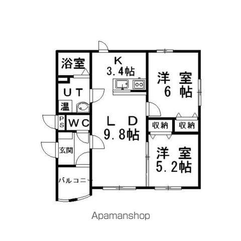 リヴィエール(2LDK/1階)の間取り写真