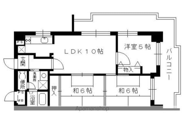 グリンハイム轟(3LDK/3階)の間取り写真