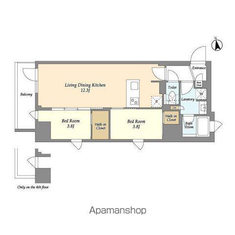 AIFLAT品川戸越パークサイド(2LDK/4階)の間取り写真