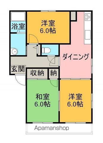 レーベンハイム(3DK/2階)の間取り写真