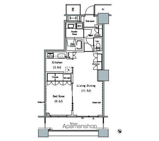 THE TOKYO TOWERS MIDTOWER(1LDK/14階)の間取り写真