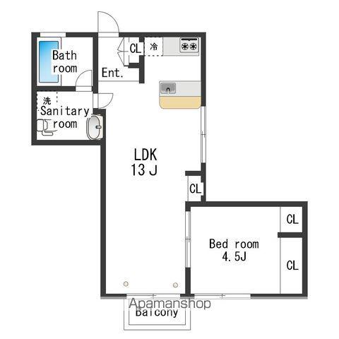 エムズフラット中野(1LDK/1階)の間取り写真
