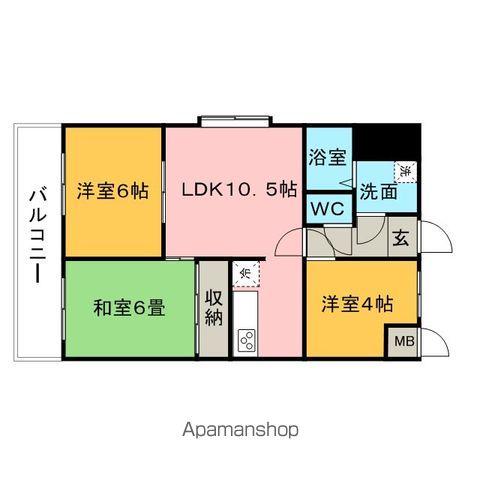 サンセーヌ中央町(3LDK/11階)の間取り写真