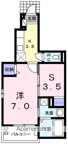 エアリーメゾン(1K/1階)の間取り写真