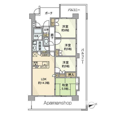 サンクレイドルおゆみ野中央(4LDK/2階)の間取り写真