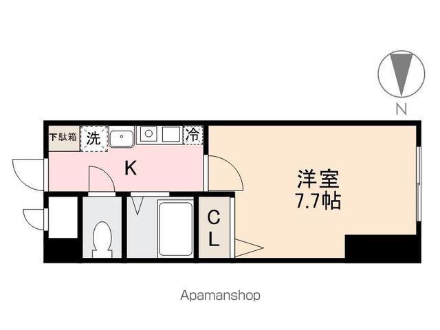 プレステージ伏石(1K/2階)の間取り写真
