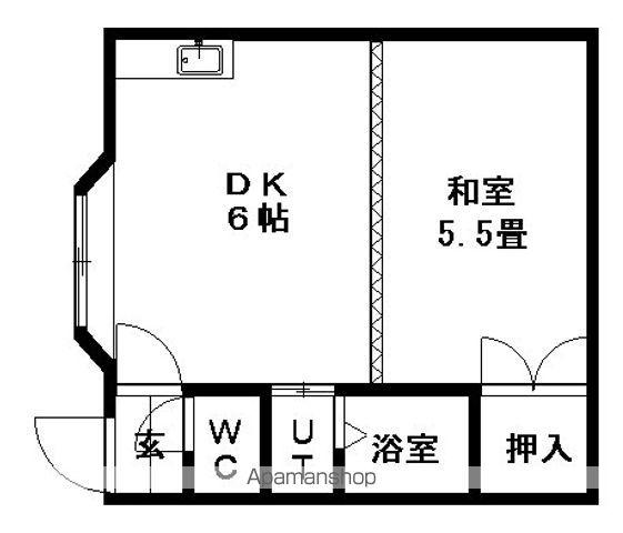 おおともマンション(1DK/2階)の間取り写真