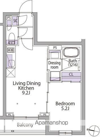 イプセ初台(1LDK/3階)の間取り写真