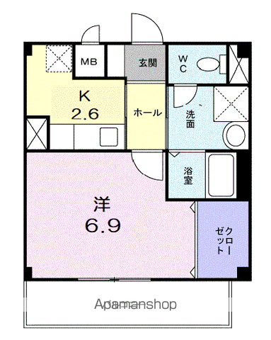 フォーリストヴィレッジ壱番館(1K/1階)の間取り写真