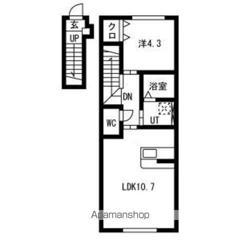 グランシード永盛(1LDK/2階)の間取り写真