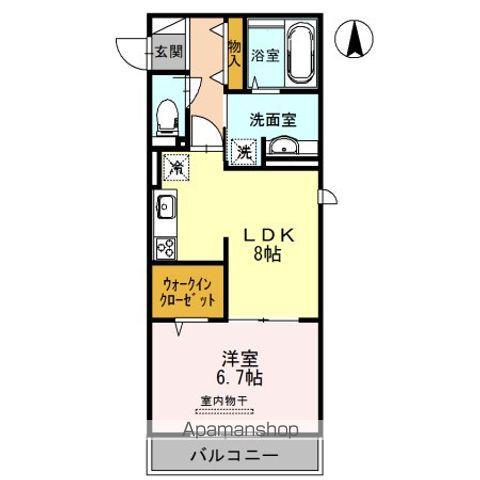 ディアコート(1LDK/1階)の間取り写真