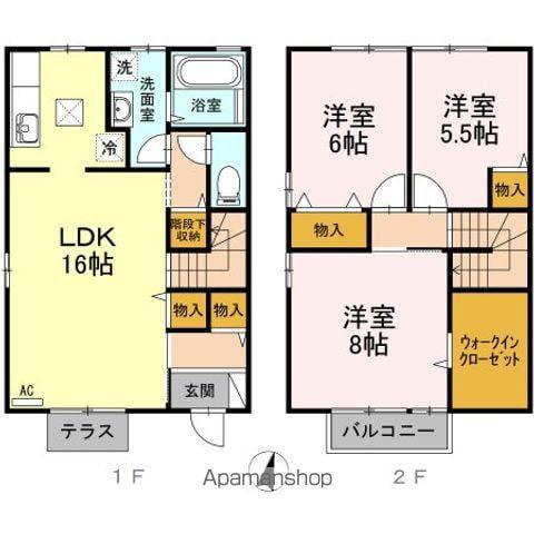 グレイスヒルズ蔵王　Ａ棟(3LDK)の間取り写真