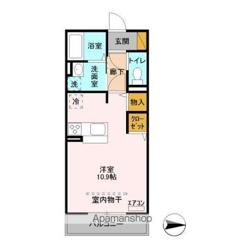 ヒル ヴァレイ A(ワンルーム/3階)の間取り写真