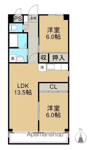 COMS二ツ坂(2LDK/2階)の間取り写真