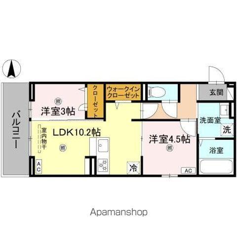 BRANSIA瀬田(2LDK/2階)の間取り写真