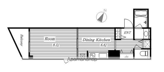 セノアタワー泉(1DK/10階)の間取り写真